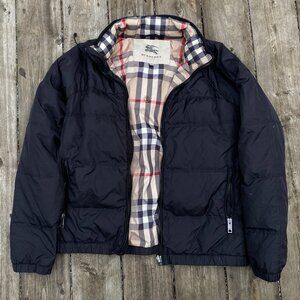 Burberry Novacheck Down Puffer Jacket Black Medium Coat